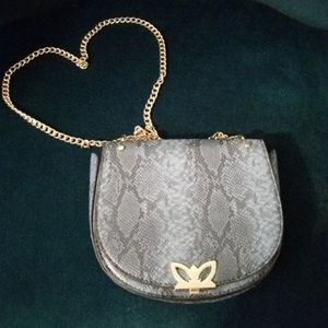 BCBG Blue Snake Print Leather Purse